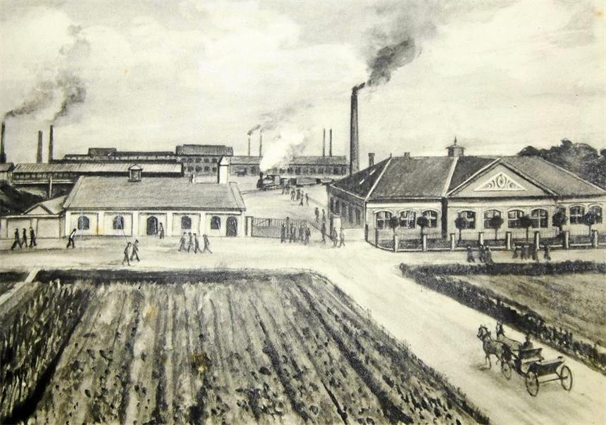 Teil 6: Industriegigant Hoesch und der Borsigplatz Das Eisen- und Stahlwerk Hoesch um 1885.