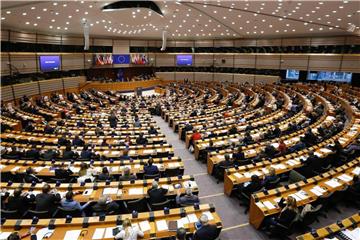 Das Europaparlament in Brüssel beschäftigt sich mit dem europäischen Urheberrecht. Foto: Laurent Dubrule/EPA