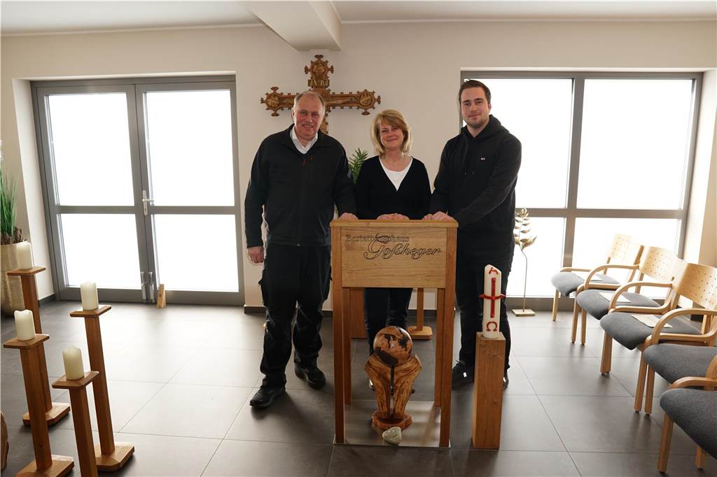 Das Familienunternehmen in 4. und 5. Generation: Michael, Karin und Florian Goßheger.