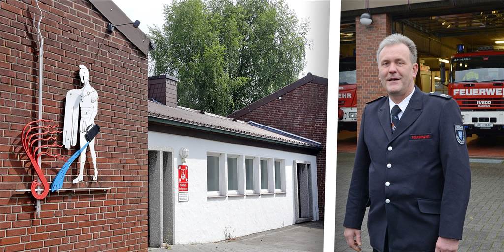 Vorbereitungen für den Abriss: Feuerwehr Sythen räumt Gerätehaus leer Stadtbrandinspektor Georg Rohlf vor der Feuerwehr Haltern an der Holtwicker Straße