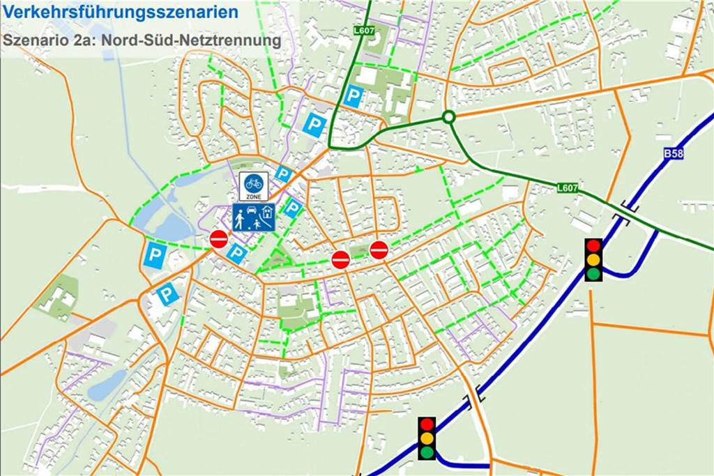 Das Foto zeigt das Verkehrskonzept 2a.
