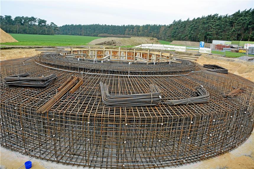 Diese Baustellen gibt es aktuell in Olfen Das Fundament für die Windenergieanlage.