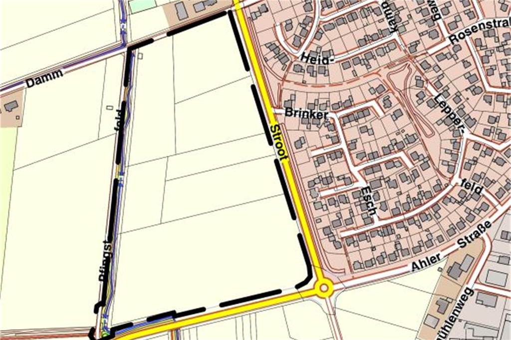 Geplantes Neubaugebiet Pfingsfeld: Weitere Meilensteine geschafft Das gesamte Plangebiet umfasst zehn Hektar. Die Hälfte der Fläche befindet sich bereits im Besitz der Gemeinde.