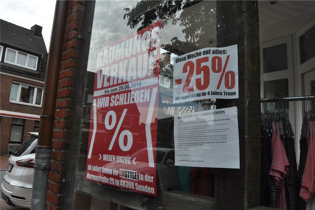 Modegeschäft Instyle schließt und zieht nach Senden: Das sind die Gründe Das Geschäft Instyle auf der Schloßstraße in Nordkirchen schließt zum 29. Juni 2019.