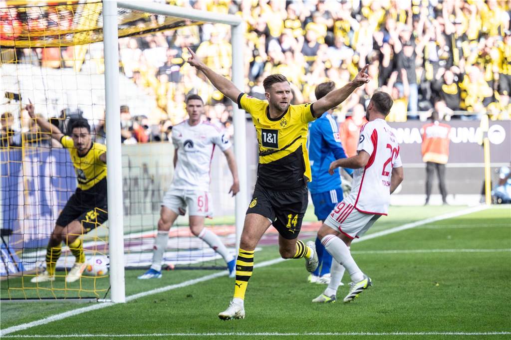 Union Berlin gegen den BVB live: Bundesliga live in TV und Stream Niclas Füllkrug bejubelt einen Treffer.