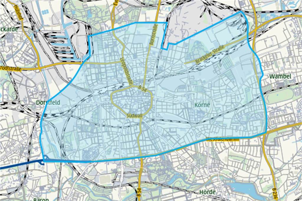 DSW21-Busse sollen Fahrgäste bald auf Bestellung (fast) zu Hause abholen Das ist das Einzugsgebiet für die Bestell-Taxis.