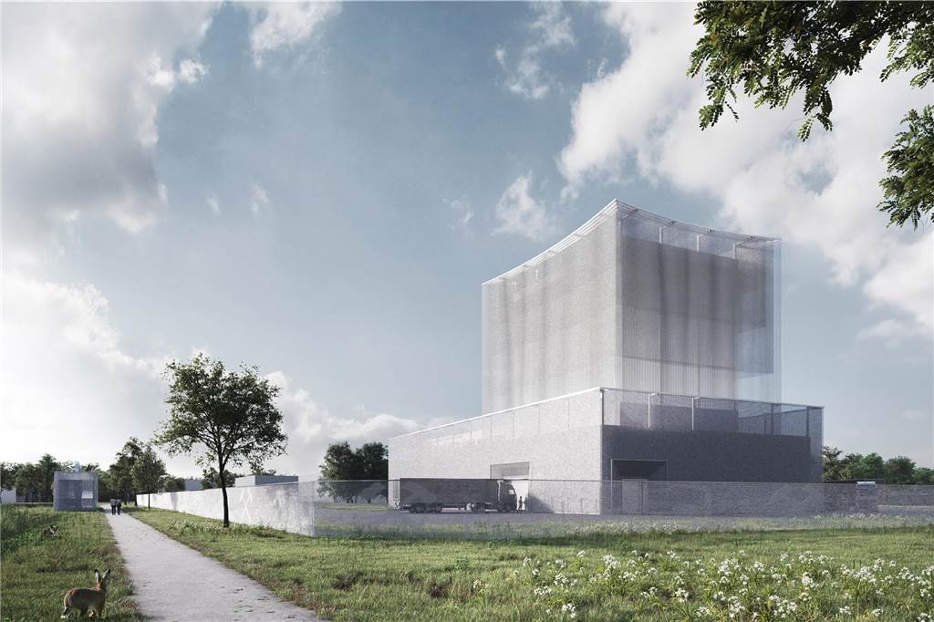 Ärger über Grubenwasser-Einleitung in die Lippe: Werner fordert Resolution Das ist der Siegerentwurf bei der Gestaltung des Grubenwasser-Hebewerks. Nachts soll das Gebäude mit vorgehängten Metallketten in unterschiedlichen Farben illuminiert werden.