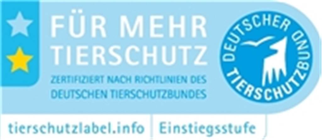 Nach Tierquälerei-Skandal: Wie erkenne ich Fleisch, das ich guten Gewissens essen kann? Das Label „Für mehr Tierschutz“ mit einem gelben Stern.