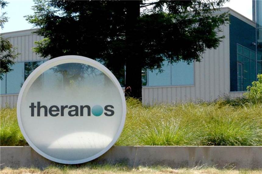 Bluttest-Start-up Theranos vor dem Aus Das Logo des Start-ups Theranos in Palo Alto. Foto: Andrej Sokolow