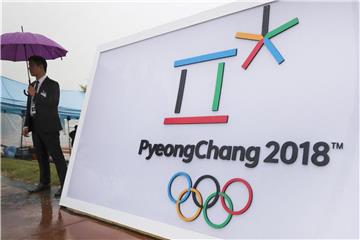 Das Logo für die Olympischen Winterspiele in Pyeongchang. Foto: Lee Jin-Man