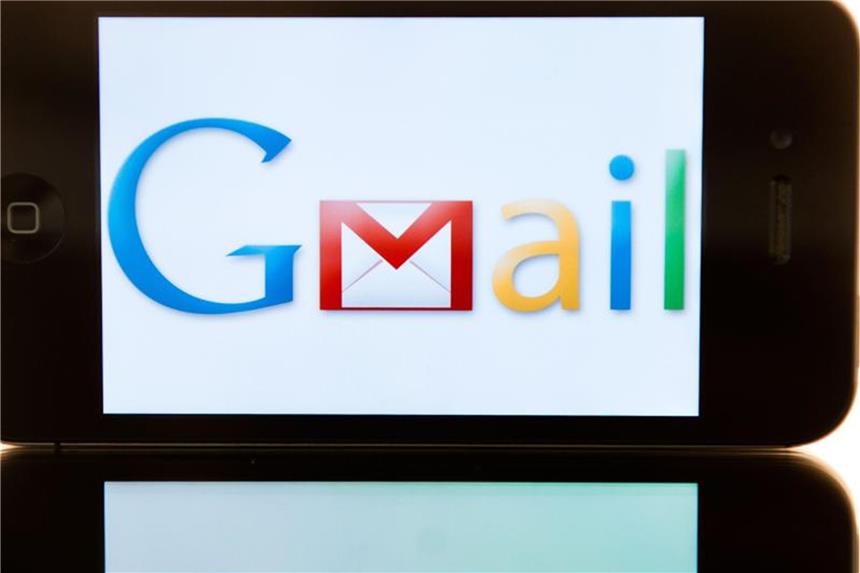 Das Logo von Google Mail auf einem i-Phone. Foto: Sebastian Kahnert