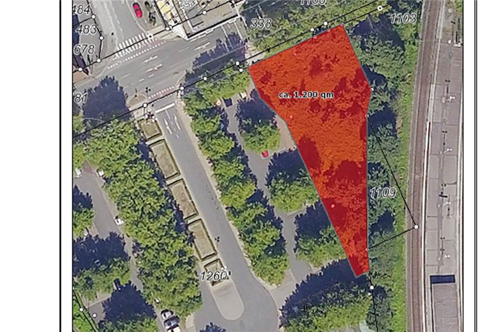 Multikulturelles Forum setzt millionenschweres Zeichen in Lünen Das Luftbild zeigt das vom MKF erworbene Grundstück an der Münsterstraße in Nähe des Hauptbahnhofs.