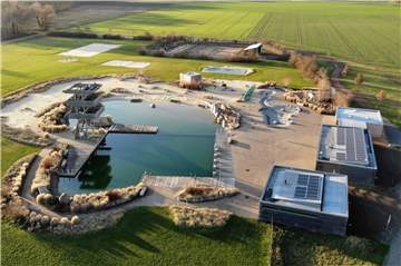 Das Naturbad Olfen im Juli 2020 aus der Vogelperspektive: Die Saison geht in wenigen Tagen zu Ende. Sie war eine besondere - aus vielerlei Hinsicht.