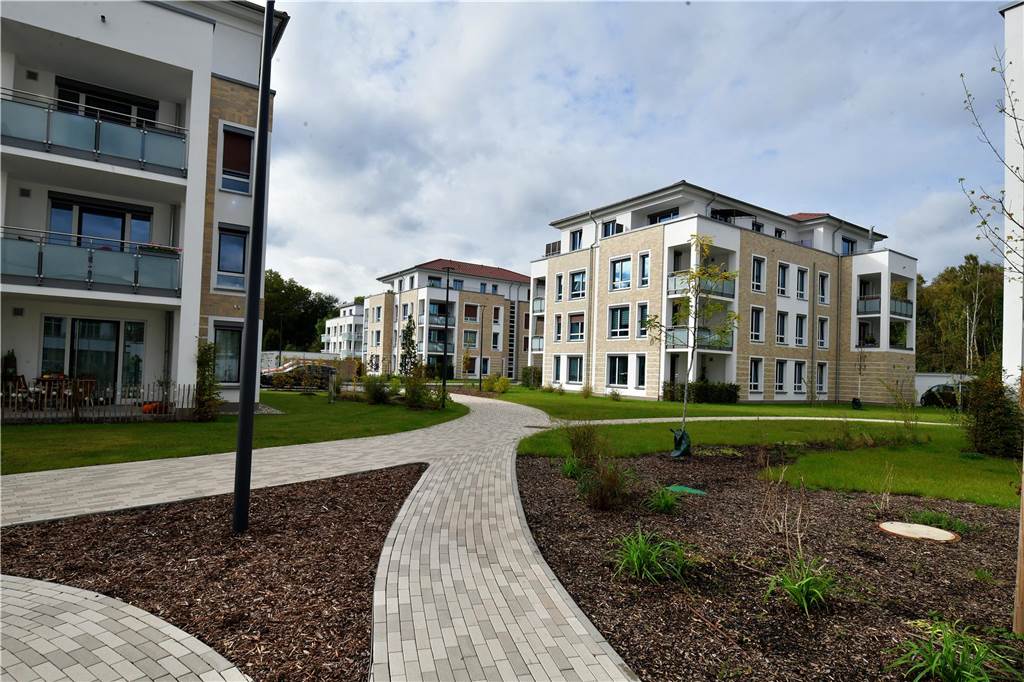 Die Häuser im Wohnquartier an der Preußenstraße in Lünen-Horstmar von außen.