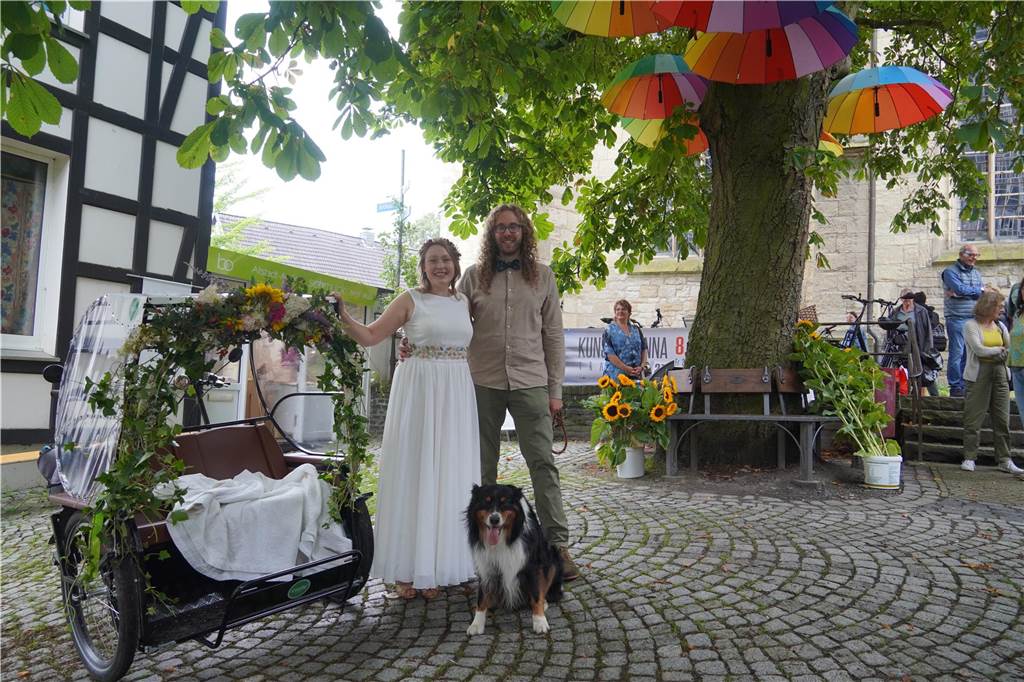 Grüne Hochzeit: Die Partei hat Ronja und Carsten zusammengebracht Das Nicolaiviertel erwies sich als perfekter Ort für das Jawort unter Grünen.