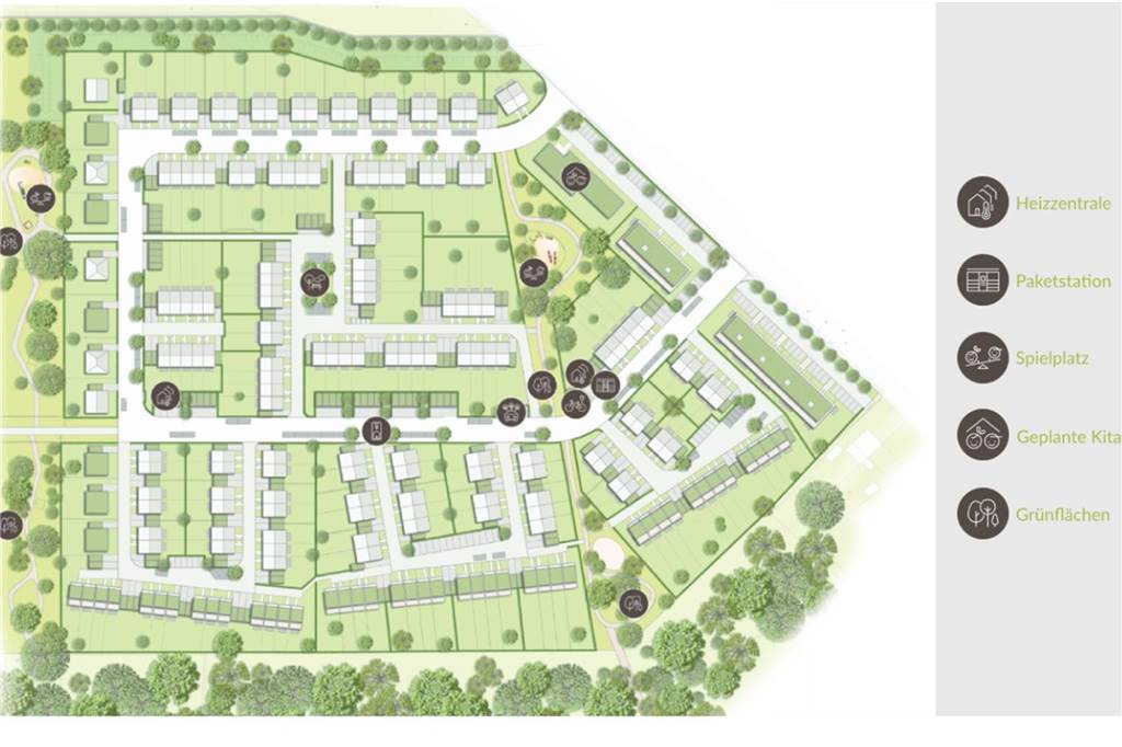 Erste Familien ziehen in ihre Häuser im Beerenbruchviertel ein Das Plangebiet Beerenbruchviertel mit der Recklinghauser Straße, die schräg von Norden nach Osten verläuft. Bis zu 1000 Menschen sollen hier einmal wohnen.