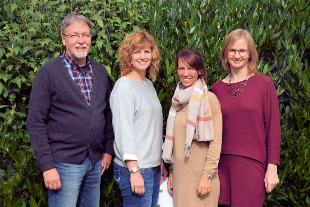 Schulcheck: Die Sekundarschule Legden/Rosendahl punktet durch familiäre Atmosphäre Das Schulleitungsteam (v.l.): Klaus Weidemann (Abteilungsleiter Osterwick), Anja Deitmer (Abteilungsleiterin Legden), Anna Hetrodt (Stunden- und Vertretungsplanung), Kristin Ebbing (kommissarische Schulleiterin).