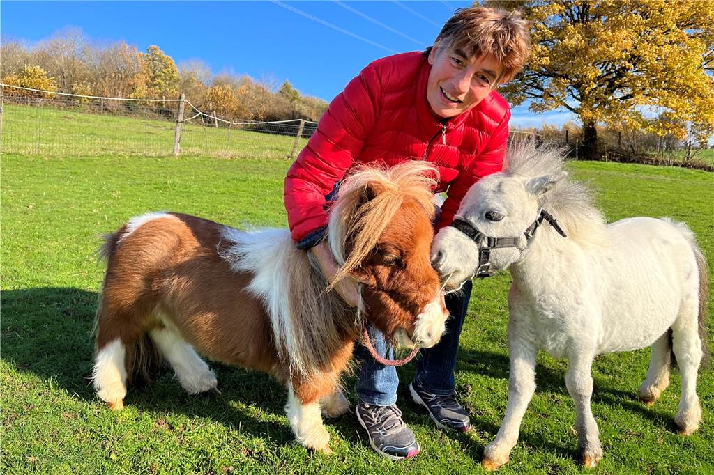 Pumuckel (2) ist das kleinste Pony der Welt – und ein riesiger Medien-Star Das sieben Monate alte Mini-Shetty Lillyfee (r.) ist mittlerweile schon größer als Pumuckl. Carola Weidemann bildet die Mini-Ponys als Therapieponys aus.