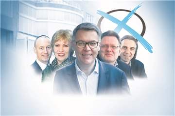 Das sind die fünf Oberbürgermeister-Kandidaten mit einer Ratsfraktion im Rücken und den größtenteils besten Wahl-Chancen: (v.l.) Michael Kauch (FDP), Daniela Schneckenburger (Die Grünen), Thomas Westphal (SPD), Dr. Andreas Hollstein (CDU) und Utz Kowalewski (Die Linke).