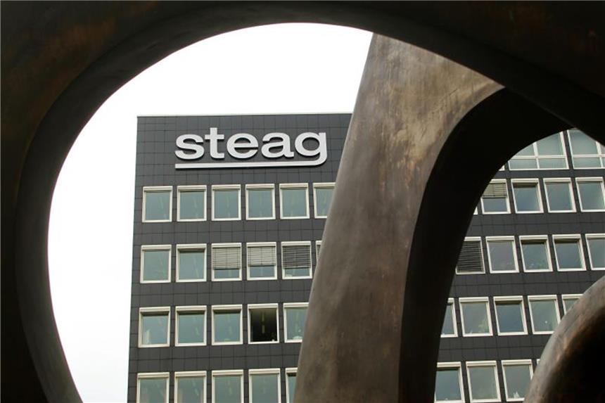 Das Steag-Logo an der Konzernzentrale. Foto: Roland Weihrauch/Archiv