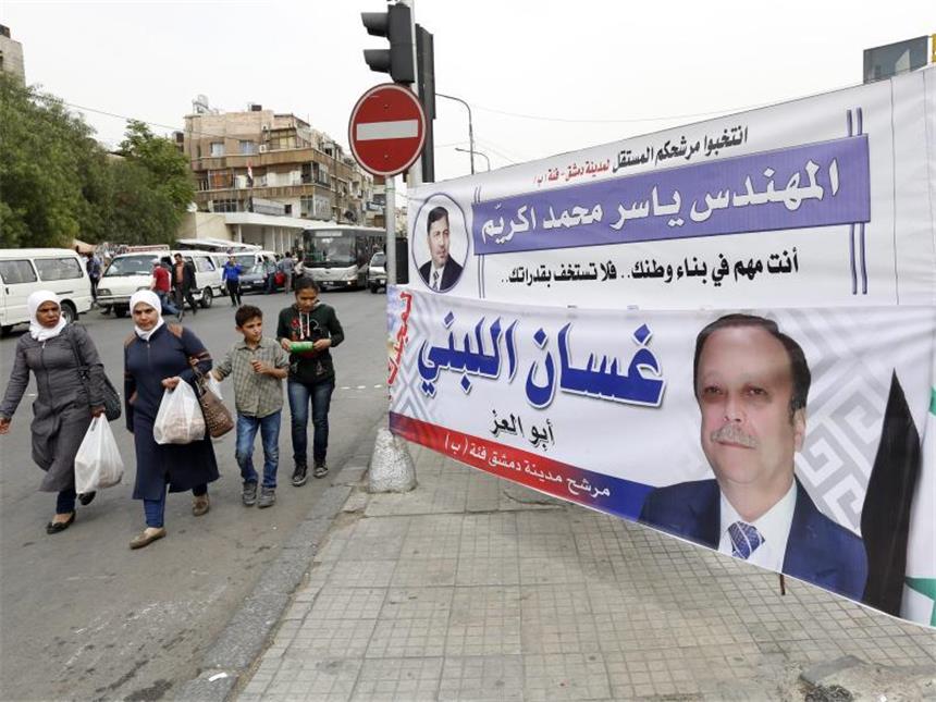 Syriens Regime lässt trotz scharfer Kritik Parlament wählen Das syrische Parlament gilt als der Ort, an der Präsident und sein Regierungsclan ihre Politik abnicken und bejubeln lassen. Foto: Youssef Badawi