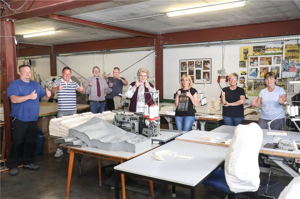 Gesichtsmasken: Wann nimmt die Sackfabrik in Eving wieder Bestellungen an? Das Team der Dortmunder Sackfabrik sagt Danke.