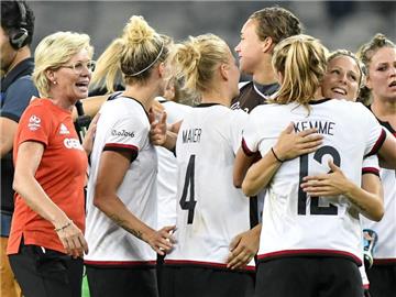 Das Team von Bundestrainerin Silvia Neid spielt im Maracanã um Gold. Foto: Daniel Oliveira