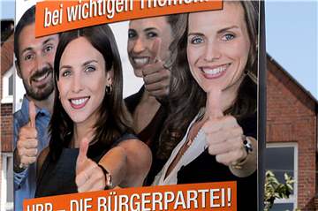 Das UBP-Plakat am Gantepoth