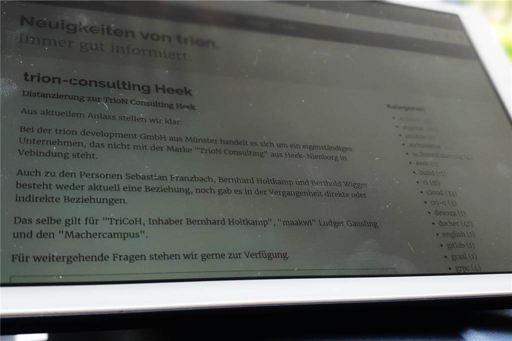 Verwechslung: Trion-Vorgänge treffen unbeteiligtes Unternehmen hart Das Unternehmen aus Münster distanziert sich mit einer Stellungnahme ausdrücklich von den Vorgängen in Heek.