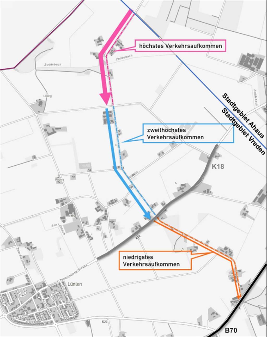 Keine weitere Fahrradstraße: Politik sucht Lösung für Wirtschaftsweg Das Verkehrsaufkommen auf den unterschiedlichen Teilabschnitten des Wirtschaftsweges sind nach Angaben der Stadt sehr unterschiedlich.