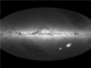 Das von der Europäischen Raumfahrtagentur esa publizierte Foto zeigt ein von der Raumsonde Gaia aufgenommenes, zusammengesetztes Foto der Milchstraße. Foto esa/dpa Foto: Esa