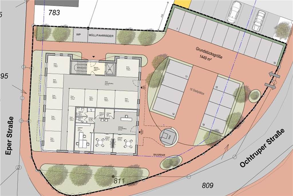 Volksbank-Neubau: Die Details des geplanten Großprojektes in Nienborg Plan Neubau Volksbank in Nienborg