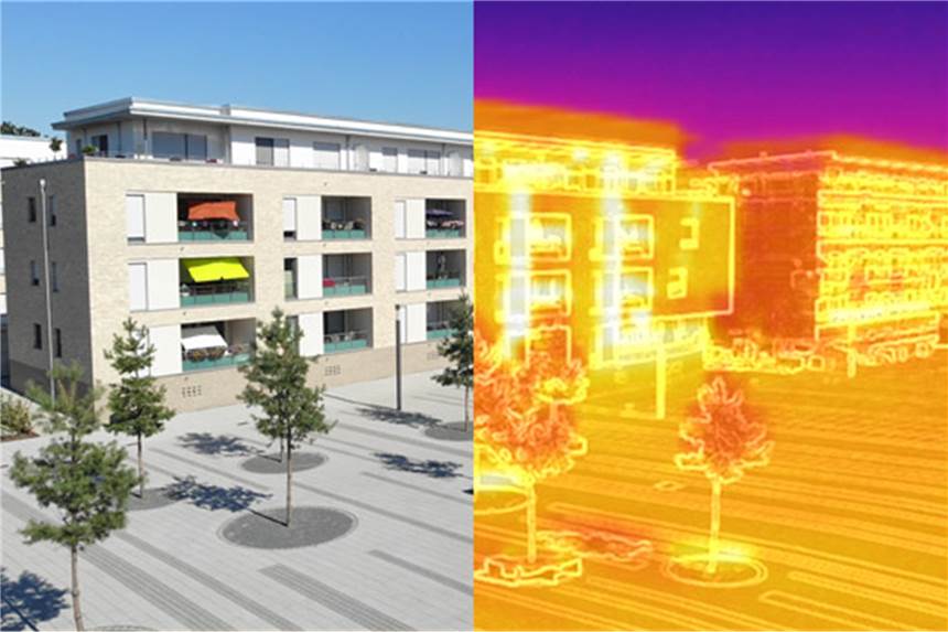 Neue Klimaschutzmanagerin für Selm: Mittlerin zwischen Theorie und Praxis Das Wärmebild zeigt, wie heiß es auf dem Campus Süd sein kann. Bis zu 60 Grad. Die neue Klimaschutzmanagerin Lea Freese hat ein riesiges Aufgabengebiet übernommen.