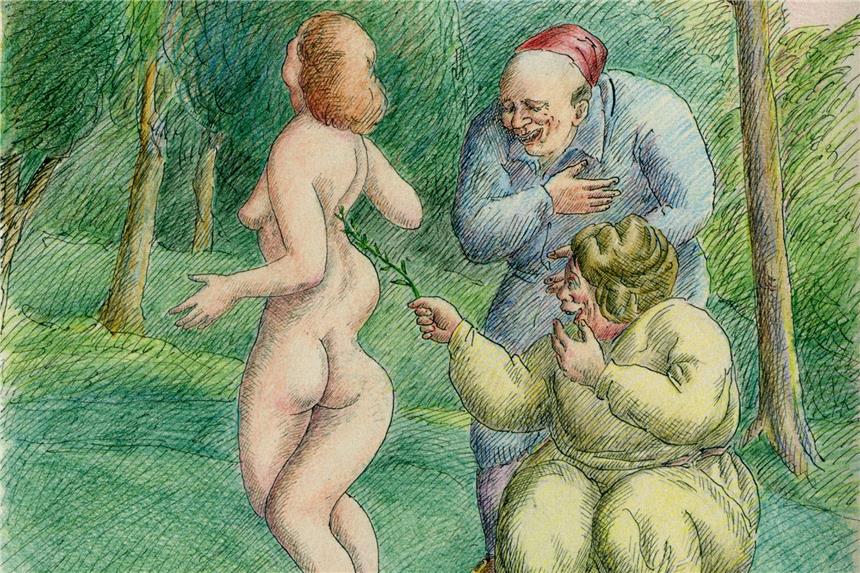 „Roland Topor. Panoptikum“ illustriert Angst und Misstrauen „Das Wogen der Susanna“ zeichnete Roland Topor 1977.