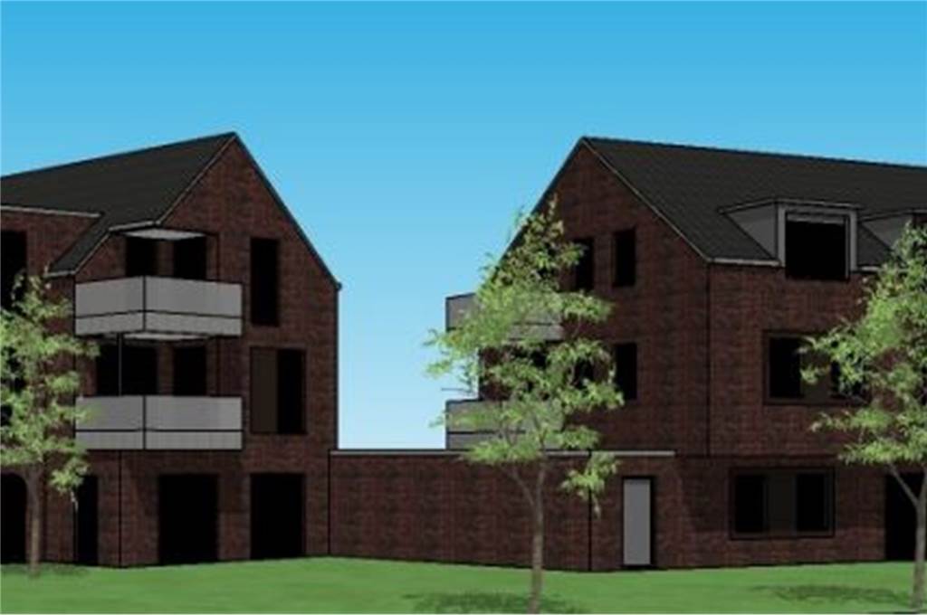 Das Wohn- und Geschäftshaus soll versetz und gezogen über die Fläche gebaut werden. 14 Wohnungen sollen so entstehen.