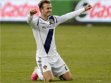 David Beckham hat in seinem letzten Spiel für Los Angeles Galaxy nochmals den MLS-Titel gewonnen. Foto: Paul Buck