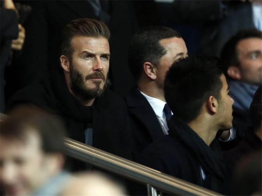 Chelsea nach 1:1 in Paris mit guter Ausgangslage David Beckham ließ sich das Spiel nicht entgehen und fieberte auf der Tribüne mit. Foto: Etienne Laurent