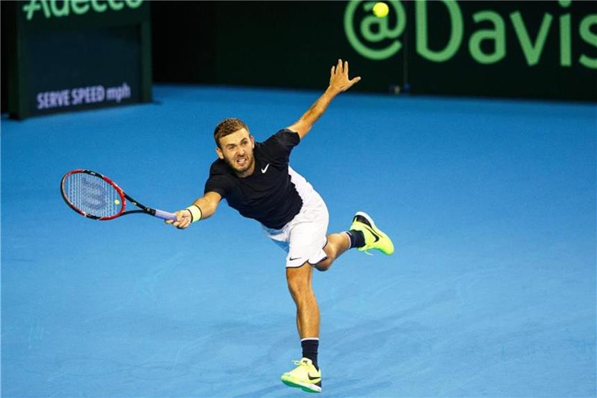Britischer Tennis-Profi Evans ein Jahr gesperrt Davis-Cup-Sieger Daniel Evans ist wegen Kokainkonsums für ein Jahr gesperrt worden. Foto: Robert Perry