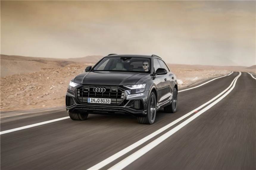 Audi Q8 im Test: Herr der Ringe Den Q8 gibt es zunächst nur als 50 TDI mit einem drei Liter großen V6-Diesel von 210 kW/286 PS und 600 Nm. Nächstes Jahr sollen weitere Motor-Typen folgen. Foto: Audi