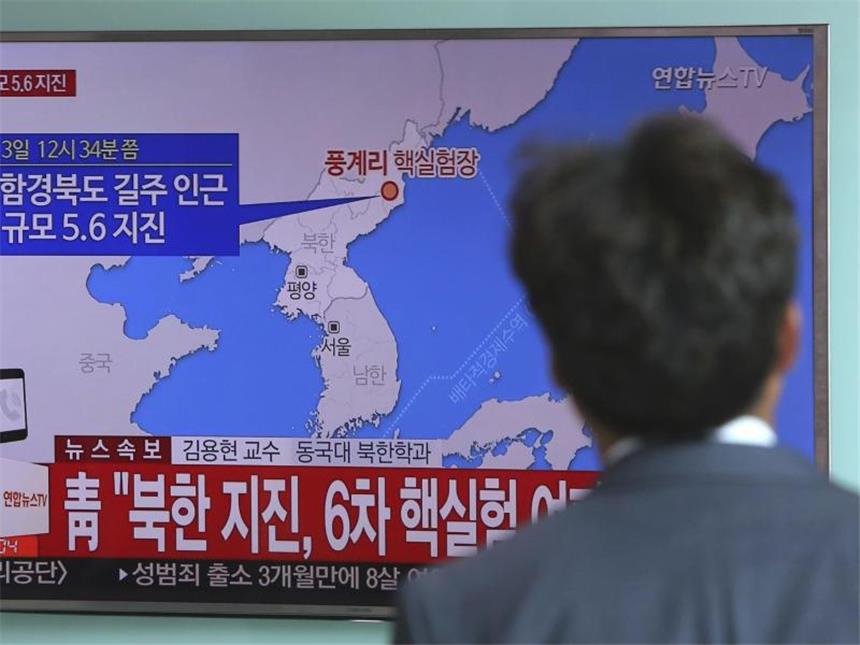 Neue Provokation: Nordkorea testet Wasserstoffbombe Den seismischen Messungen zufolge könnte der Atomtest der bisher stärkste gewesen sein. Foto: Ahn Young-Joon