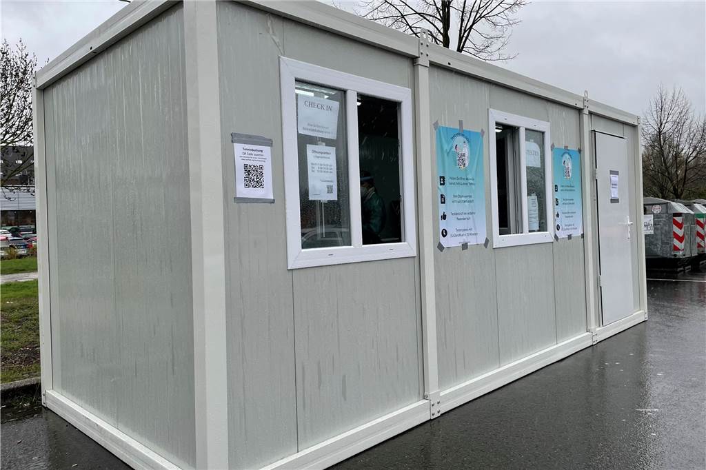 Container statt Wohnwagen: Teststelle im Dortmunder Westen musste umrüsten Den Wohnwagen hat ein Container abgelöst, wie er oft für Corona-Teststellen genutzt wird.
