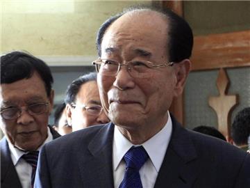 Der 87-jährige Kim Yong Nam ist der Präsident des Präsidiums des Parlaments in Nordkorea. Foto: Bagus Indahono/EPA