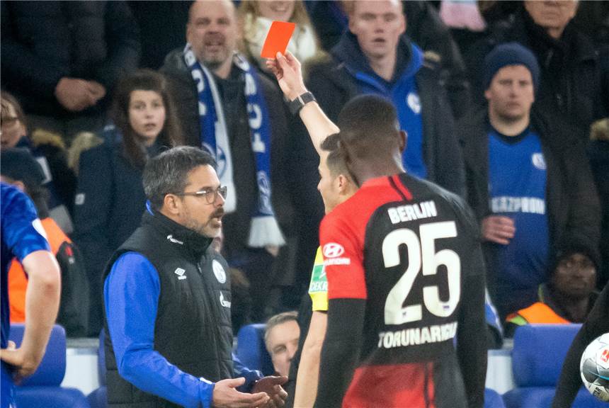 DFB-Sportgericht stellt Verfahren gegen Schalke-Trainer David Wagner ein Der Aufreger: Schiedsrichter Harm Osmers zeigt David Wagner die Rote Karte.
