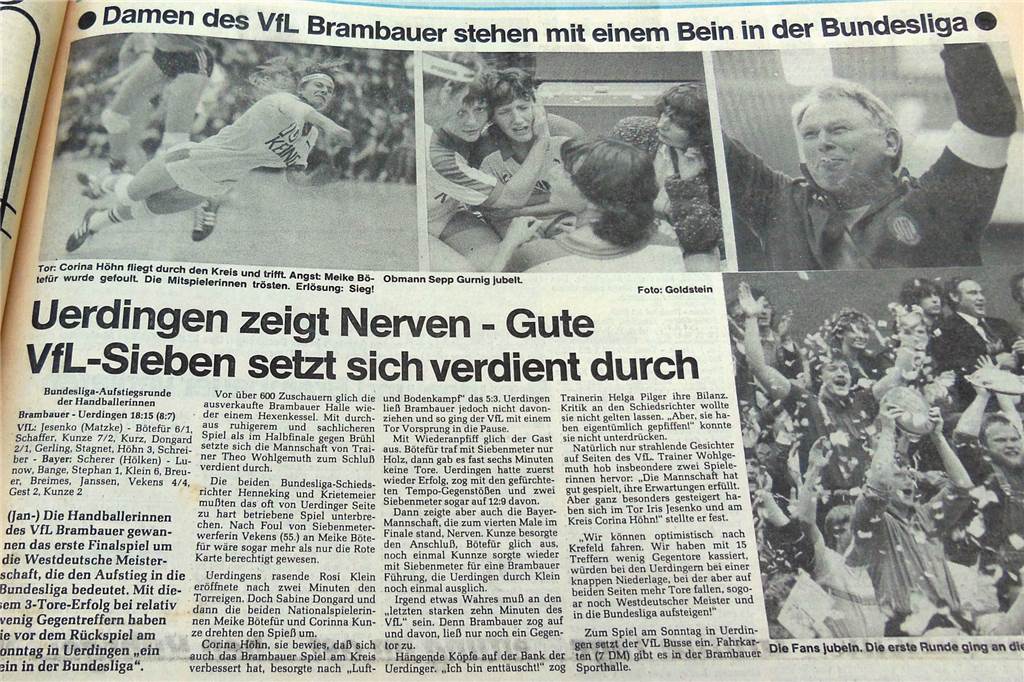 Vor knapp 600 Zuschauern: VfL Brambauer klopfte einst an die Bundesliga-Tür Der Aufstieg in die Bundesliga war damals zum Greifen nahe.