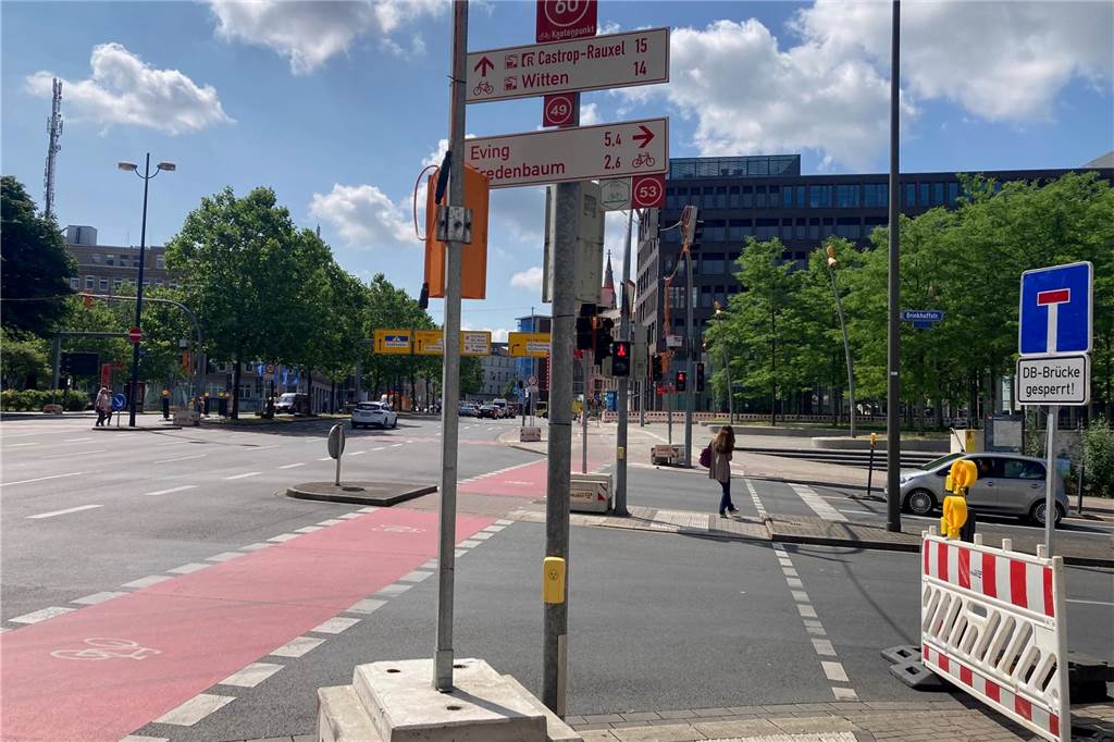 So umfährt man die Sperrung auf dem Wallring: Baustelle am Königswall Der Außenring des Königswalls wird direkt vor dem Dortmunder U für mehrere Wochen gesperrt.