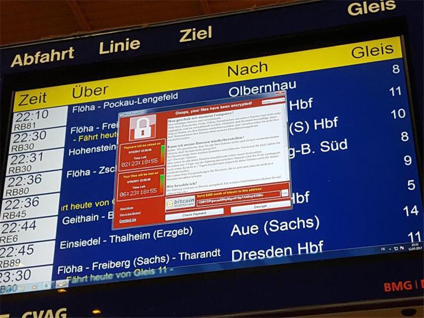 Weltweite Cyber-Attacke trifft Zehntausende Computer "Der Bahnbetrieb ist durch den Trojaner nicht beeinträchtigt. Es gibt keine Einschränkungen im Fern- und Nahverkehr", heißt es bei der Deutschen Bahn. Foto: P. Götzelt
