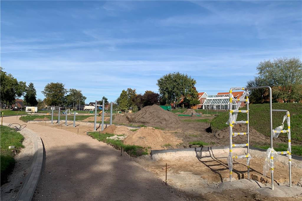 Bauarbeiten im Bürgerpark schreiten voran: Das ist der Stand der Dinge Der Bürgerpark in Raesfeld nimmt Gestalt an.