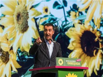 Der Bundesvorsitzenden der Grünen, Cem Özdemir, spricht auf dem Bundesparteitag in Münster. Foto: Bernd Thissen
