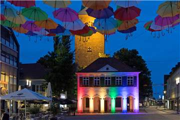 Der bunte Dorstener Markplatz am Mittwochabend