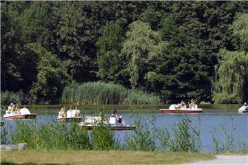Der Cappenberger See ist bei Tretbootfahrern beliebt, wie das Archivbild zeigt. Eine Besucherin entdeckte jetzt tote Aale im Wasser.